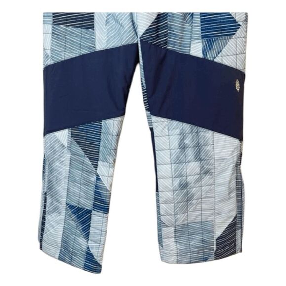 Free People FP Movement Indigo Patch Printed All Prepped Bib Overalls Blue White - Picture 10 of 15